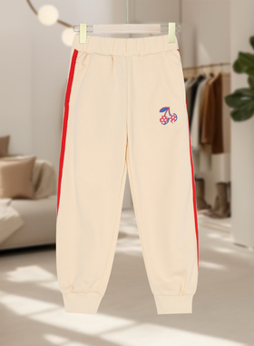 【马lavi】儿童时尚拼色针织裤宽松简约休闲舒适百搭J80