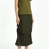 SP系列 气质简约舒适透气时尚 别致大口袋半身裙P562