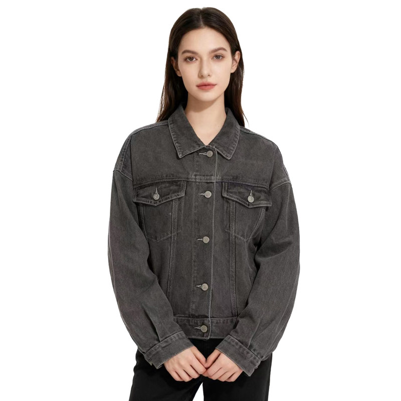 【D玛纳】牛仔外套复古时尚翻领简约休闲舒适修身百搭上衣DMA879