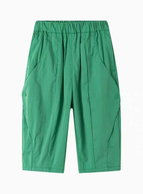 【马】儿童设计感百搭七分休闲裤纯色口袋设计时尚简约MA324