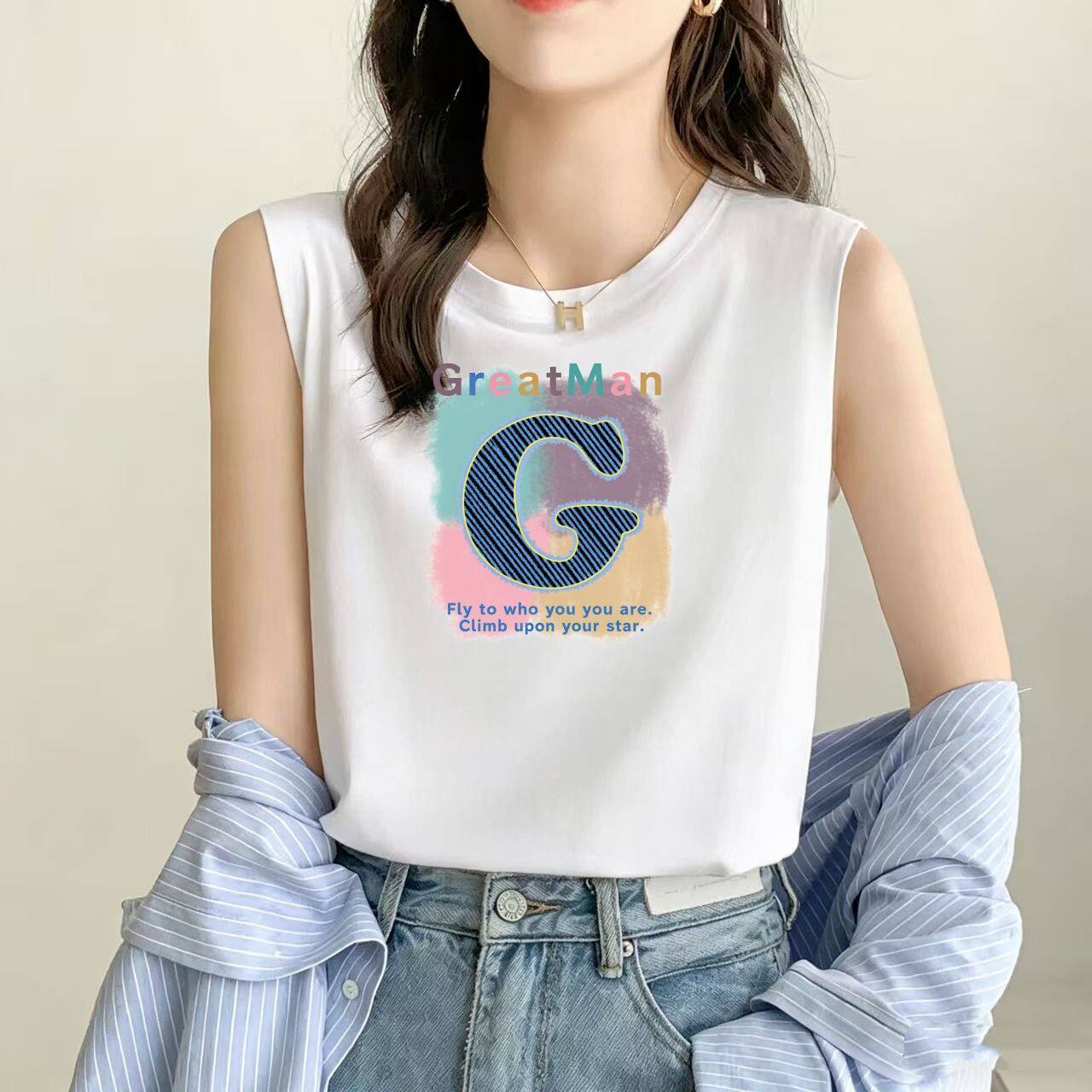 100%纯棉女背心夏季韩版新款
