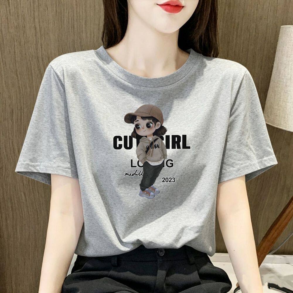 100%纯棉短袖女T恤夏季宽松