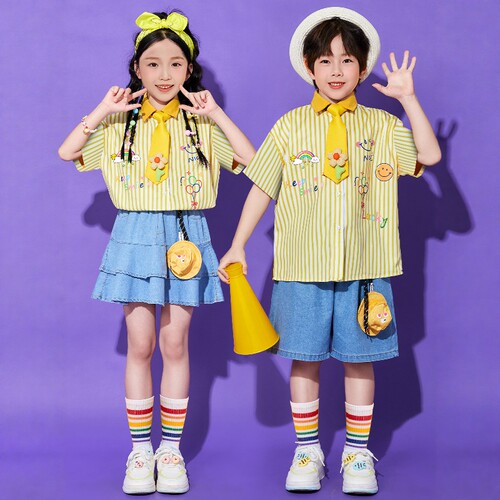 六一儿童啦啦队学院风演出服