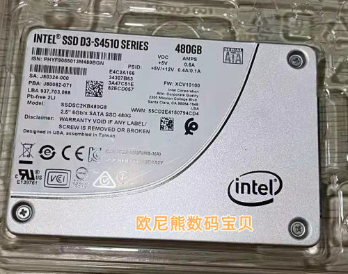 全新Intel SSD D3-S4510 480G SATA 6Gb SSDSC2KB480G801固态硬盘
