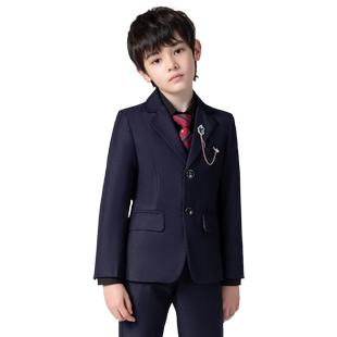 男童西服套装加宽大码胖主持人花童礼服中大童钢琴演出服儿童西装
