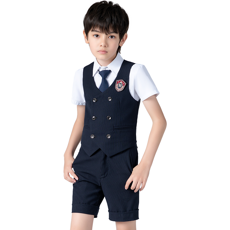 兒童西裝套裝花童男童禮服馬甲春夏鋼琴演出服六一合唱中大童西服