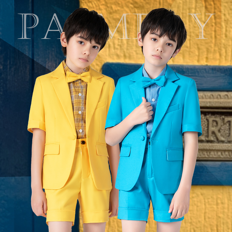 儿童礼服夏三件套英伦休闲男童西装花童钢琴表演走秀小西服中大童