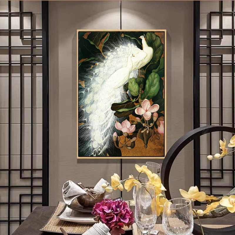 苏绣diy套件初学 唯美白孔雀62*45 客厅卧室玄关 高档礼品刺绣画