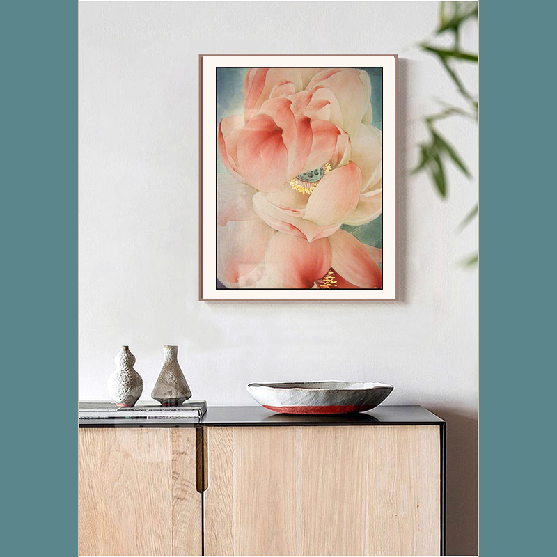 苏绣DIY套件初学 工笔荷花莲花 玄关客厅卧室餐厅 手工刺绣装饰画图片