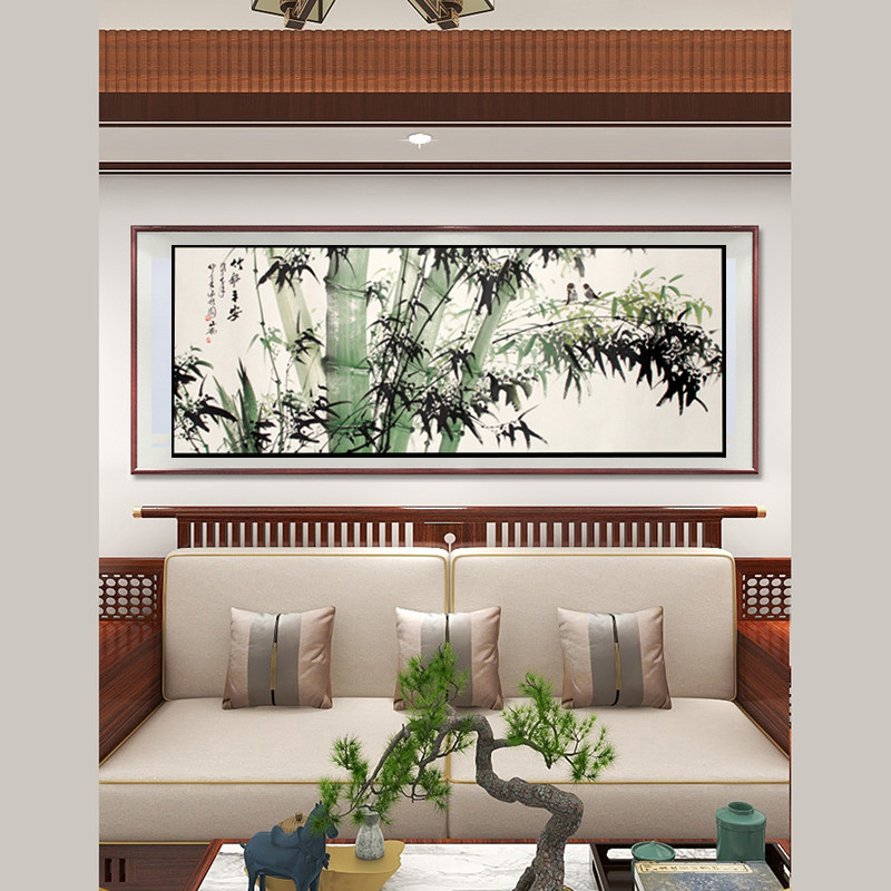 苏绣DIY套件初学 竹报平安 竹子双鸟 玄关客厅卧室餐厅刺绣装饰画