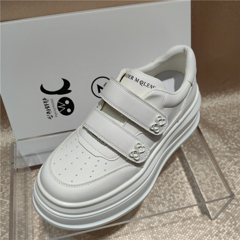 雅猫伯莎2025新款韩板真皮厚底增高6cm魔术贴小白鞋女百搭休闲鞋,女鞋,时尚休闲鞋,淘宝优惠券,粉丝福利购,淘宝优惠卷