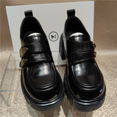 秋季 真皮厚底增高6cm复古港风乐福鞋 女鞋 2025新款 百搭休闲女单鞋