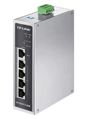 TP-LINK普联TL-SF1005P工业级 5口5路百兆标准poe网络交换机 DIN导轨式壁挂 电力轨交集线器48V供电