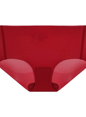 爱慕25新款内裤女KIKI裤无痕大码中腰红色本命年三角短裤AM23A581