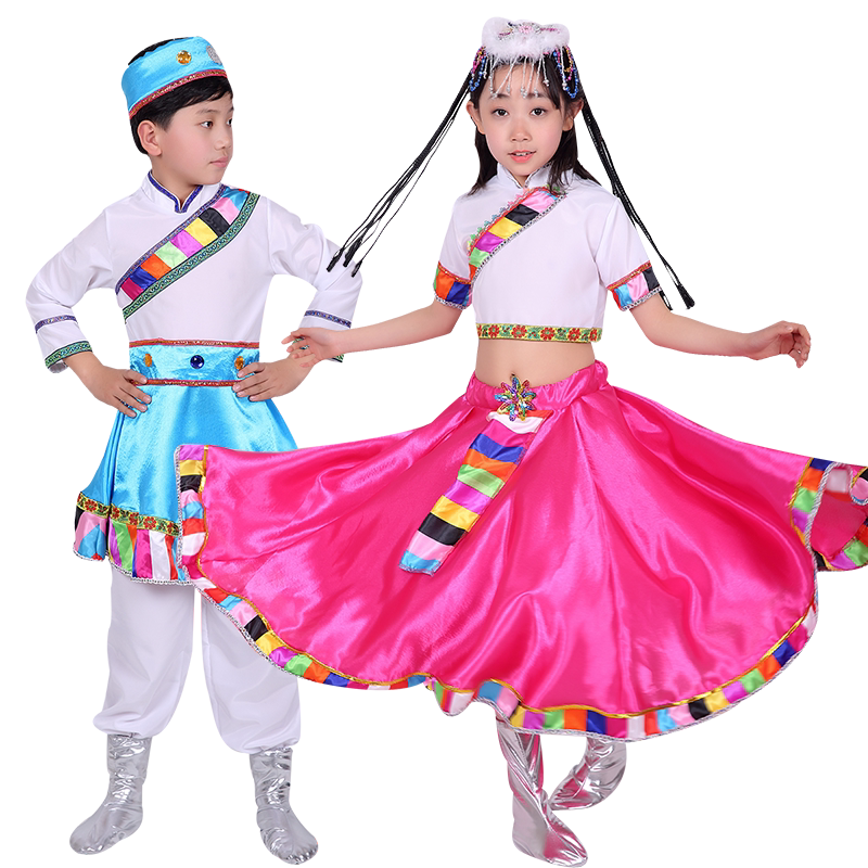 中小学生民族表演藏族舞蹈演出服