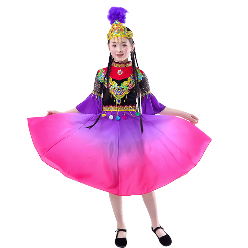 幼儿塔吉克族儿童民族演出舞蹈服