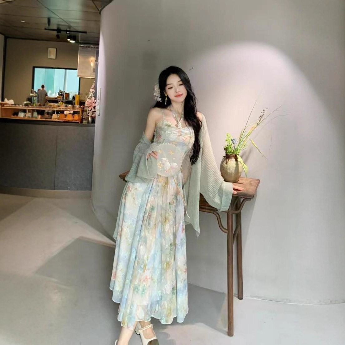 夏装新款超仙绝美碎花挂