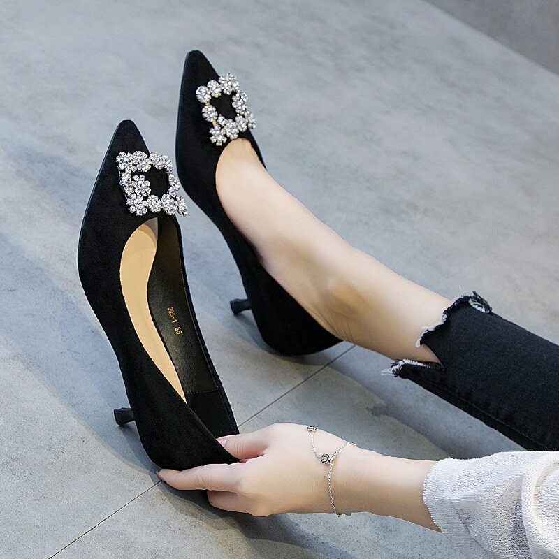 Single shoe girl 2019 Spring new pattern Girl cat High-heeled shoes Stiletto 3cm Small heels Versatile Single shoes Largein the Women's Shoes, Low shoes  category - from Buy2taobao.com to provide professional Taobao agent buy service