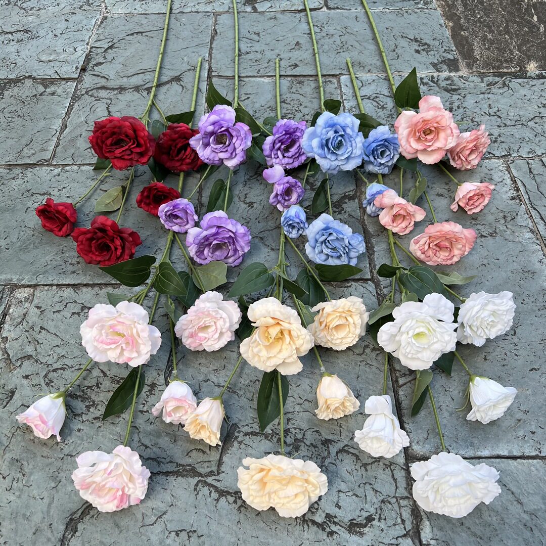 婚庆仿真花 5头桔梗白色婚礼路引花排插花花艺背景装饰假花绢花