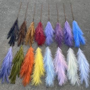 婚庆仿真芦苇花12头芦苇孔雀草白色婚礼路引插花橱窗装饰假花花材