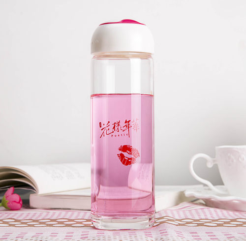 富光单层加厚冷水携带密封玻璃杯