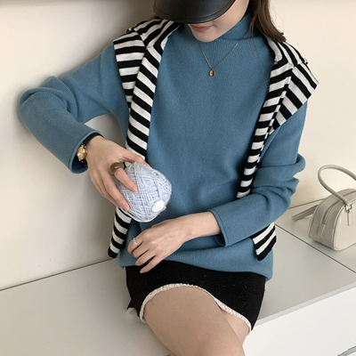 【加厚半高领】2025秋冬加厚打底衫韩版新款保暖针织衫毛衣上衣