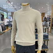 商务休闲长袖 长袖 高翻领米色高领冬季 报喜鸟男士 厚款 羊毛衫 针织衫