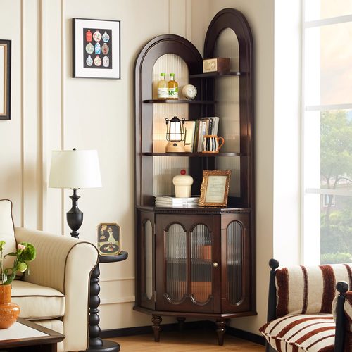 法式中古风实木角柜收纳柜