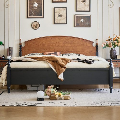 法式复古小耳实木床主卧床儿童床