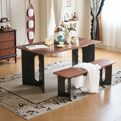 美式全实木餐桌法式复古大板桌