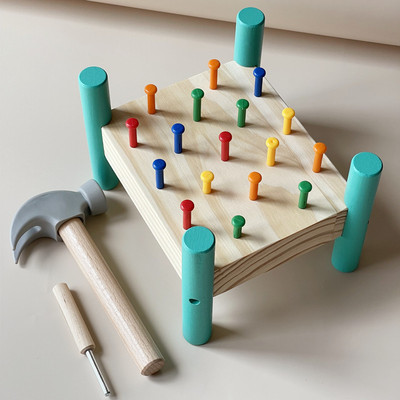 钉子手眼协调专注力训练打桩台