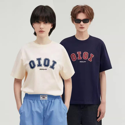 韩国代购 5252oioi短袖T恤女rose朴彩英同款夏季情侣纯棉上衣潮男