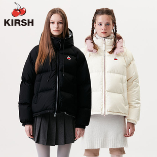 kirsh樱桃羽绒服女款加厚保暖双面穿连帽外套秋冬新款面包服上衣