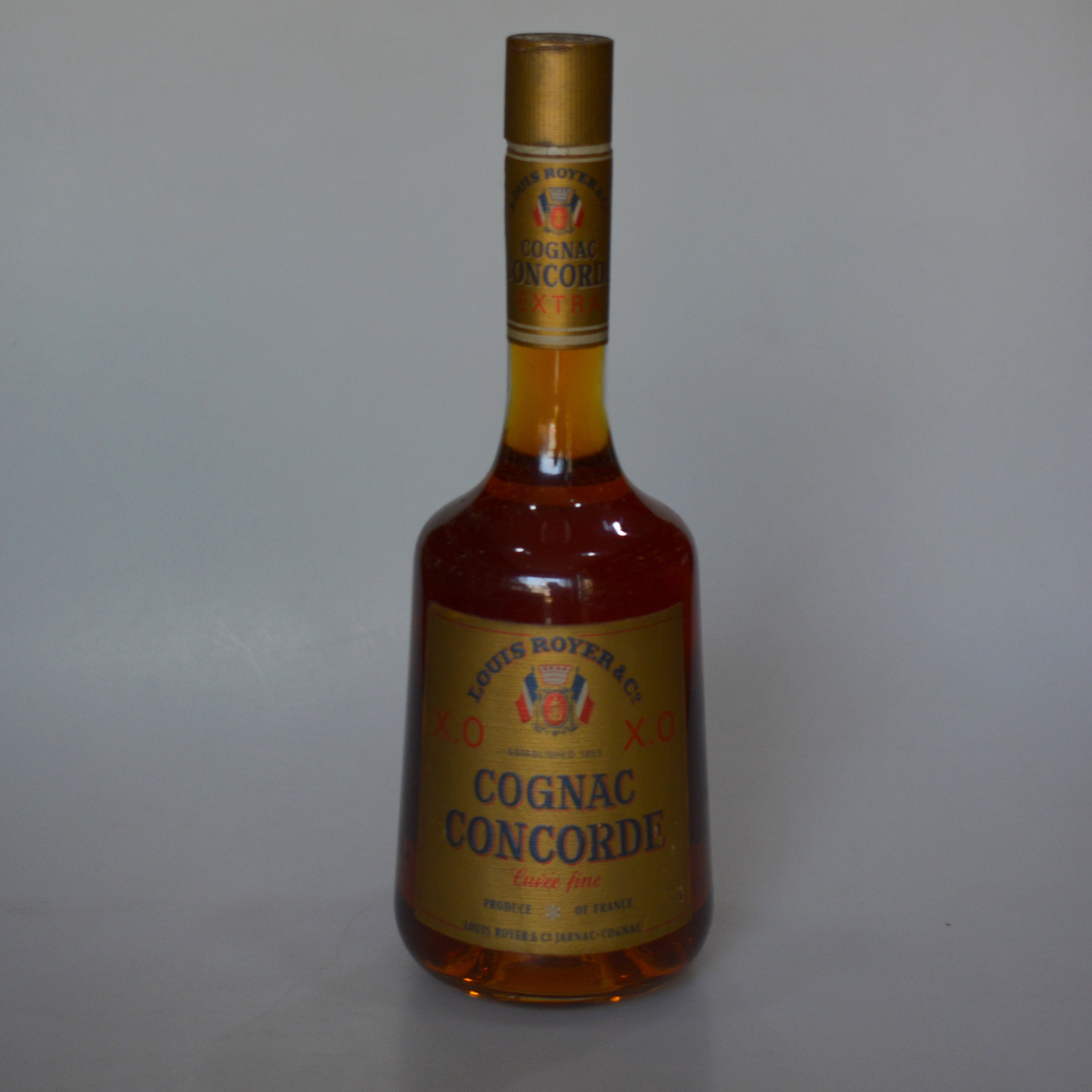 老洋酒收藏70年代法国路易老爷xo干邑白兰地40度700ml旧版无盒