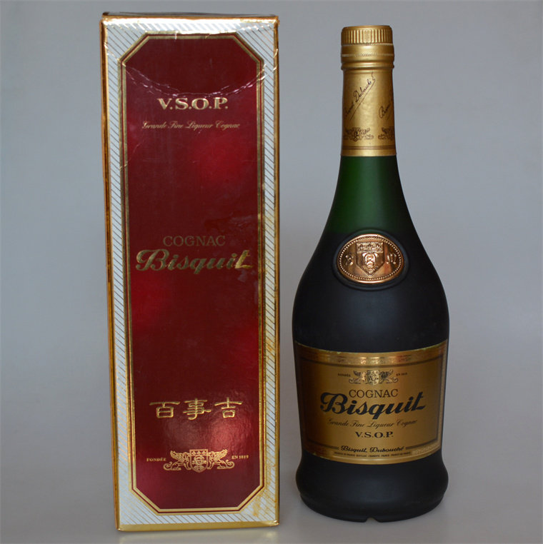 老洋酒收藏90年代法国bisquit百事吉vsop干邑白兰地40度700ml带盒