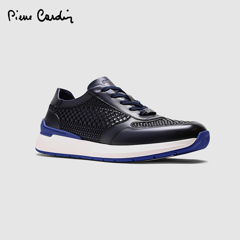 皮尔卡丹小牛皮轻底休闲鞋