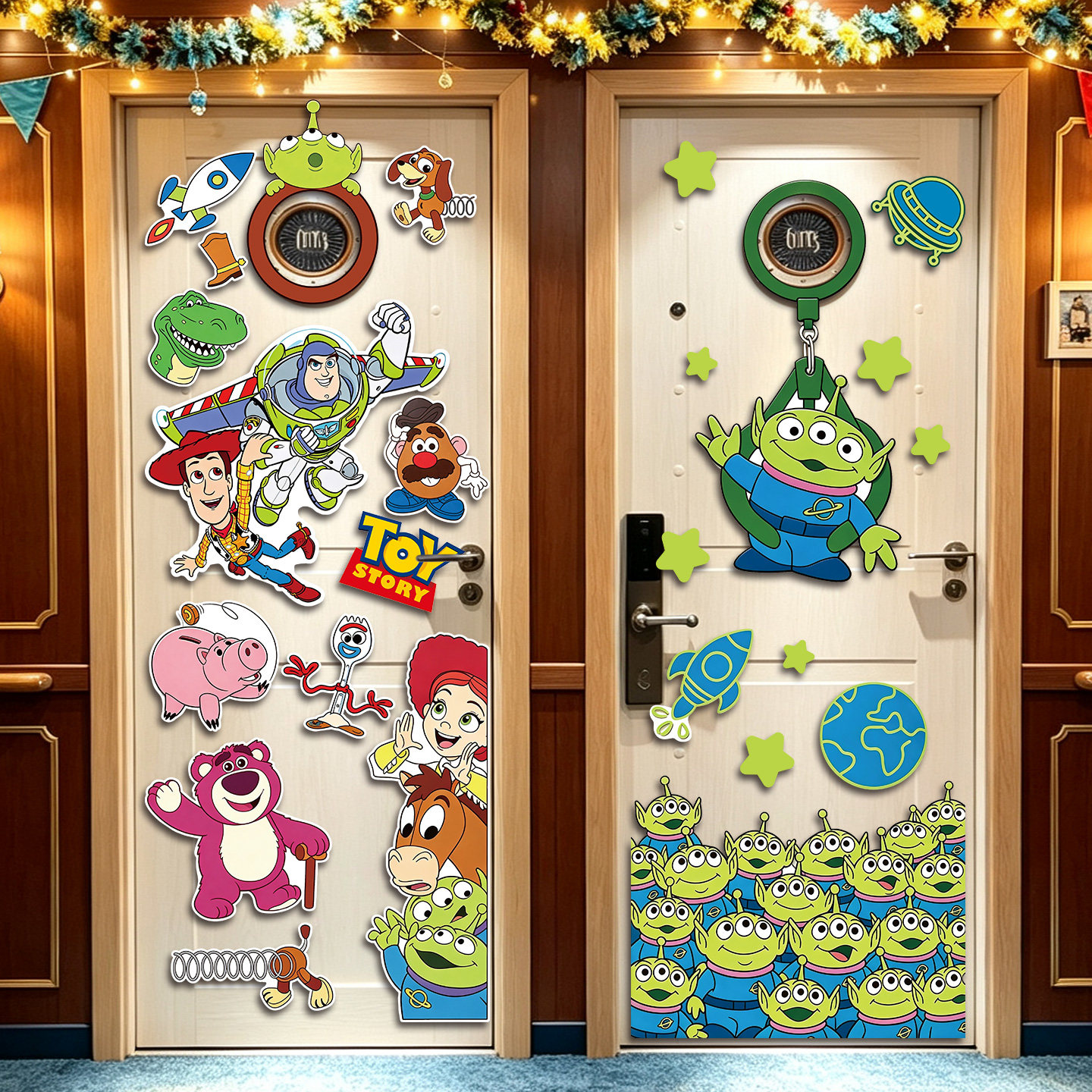 迪士尼邮游轮磁吸铁门贴纸装饰画disney儿童房间氛围布置卡通冰箱