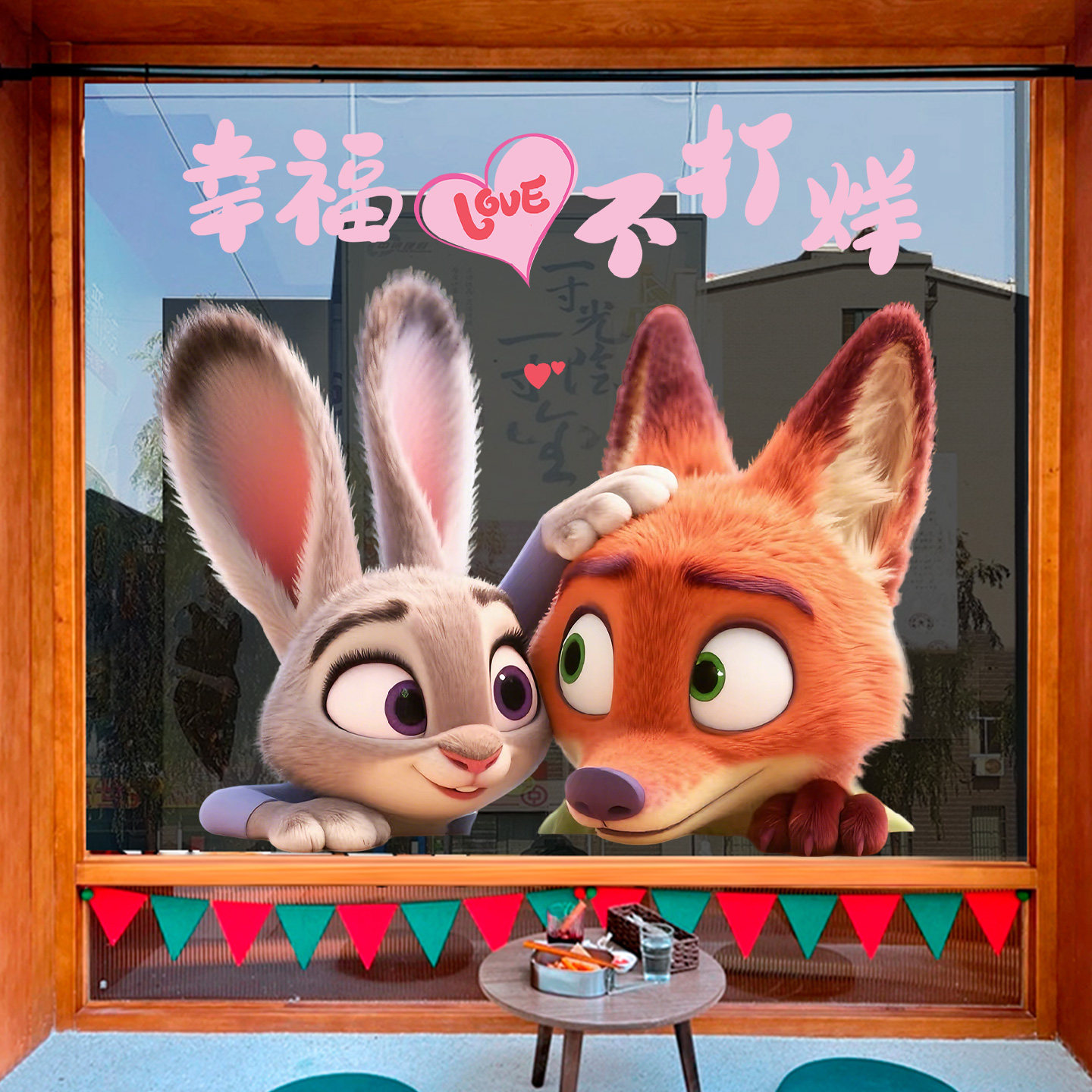 疯狂动物城玻璃贴纸高级感橱窗装饰奶茶蛋糕店欢迎光临网红静电贴,家居饰品,软装墙贴,淘宝优惠券,粉丝福利购,淘宝优惠卷