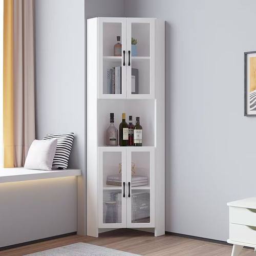 实木生态板透明玻璃客厅墙角柜卧室三角柜餐厅转角柜书房书柜酒柜