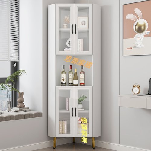 实木生态板玻璃门客厅三角柜转角柜卧室墙角柜餐厅角落柜书柜酒柜