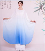 渐变色禅舞服装 女文艺中国风仙女飘逸连衣裙宽松禅意长袍古琴禅服