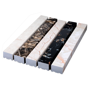 高4cm宽3cm实心PVC挡水条浴室阻水挡水石基大理石纹UV门槛隔断S