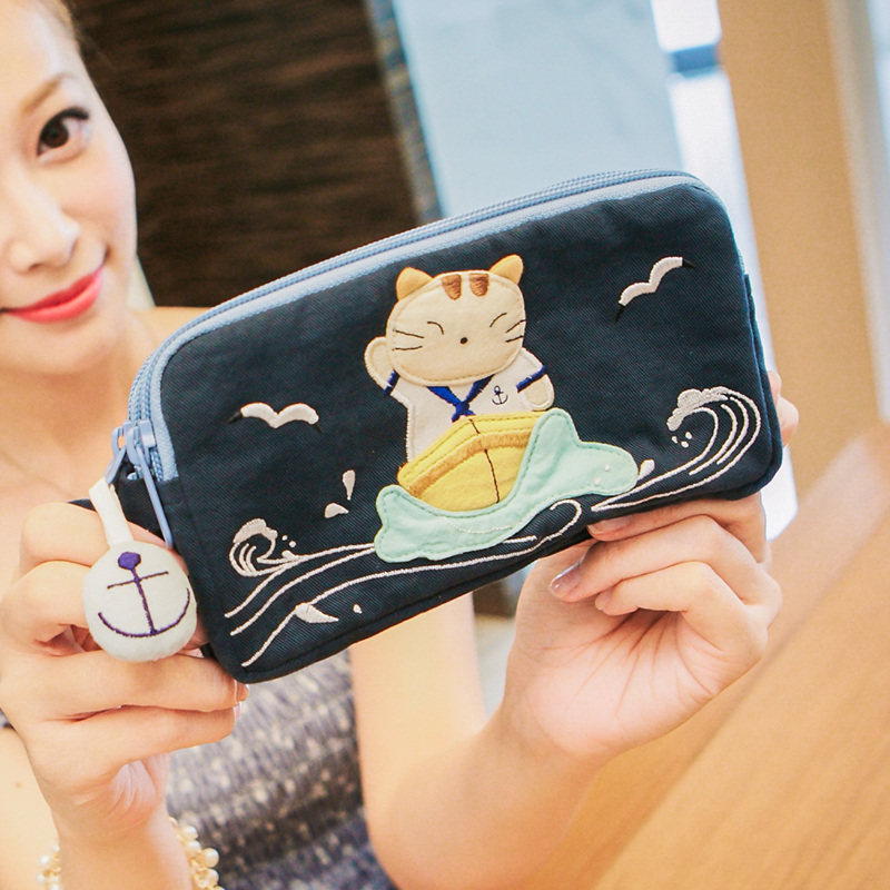new pattern Taiwan Qile cat Daughter Korean Edition Fabric art mobile phone Handle clutch bag 221981in the Leather/Lady bags/Men's bag, 女士包袋新, 手拿包 category - from Buy2taobao.com to provide professional Taobao agent buy service