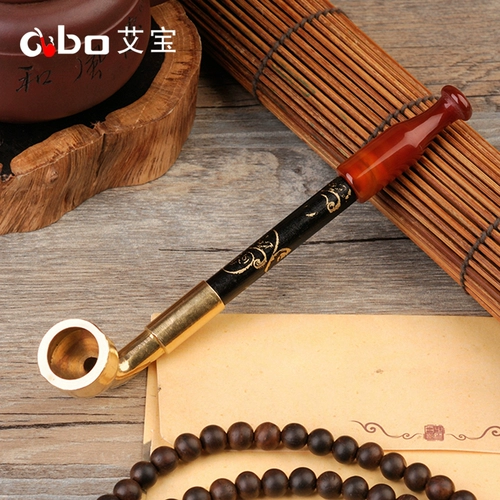 Мужская старомодная медная ретро короткая курительная трубка ручной работы