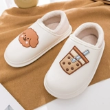 Мультяшные тапочки, зимняя нескользящая удерживающая тепло обувь для влюбленных на платформе