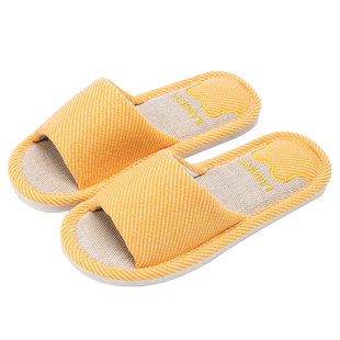 5双装亚麻拖鞋女夏季室内家居家用待客防滑棉麻布地板凉拖鞋四季6