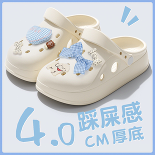 小女孩 儿童洞洞鞋 女童夏2025新款 超火外穿防滑沙滩鞋 中大童凉拖鞋