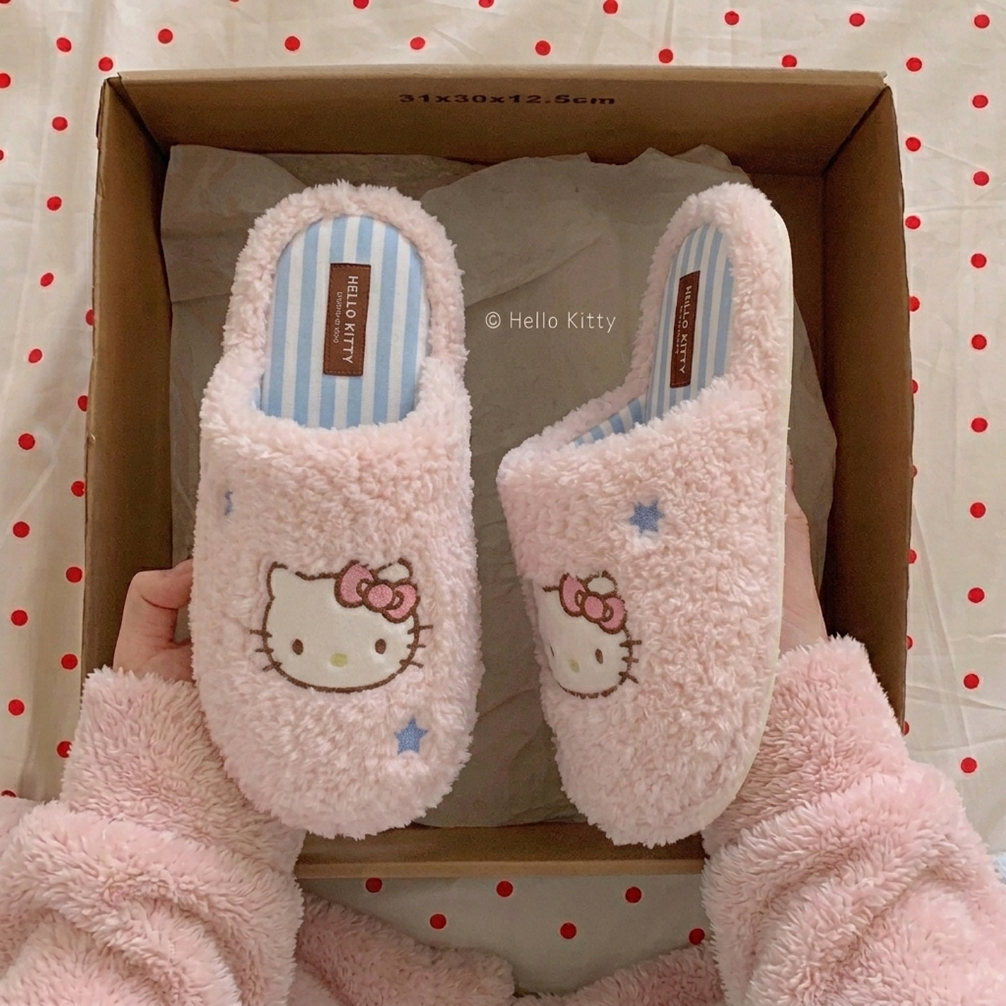 利达妮hellokitty棉拖鞋女冬季室内家居防滑毛绒保暖可爱棉拖秋冬