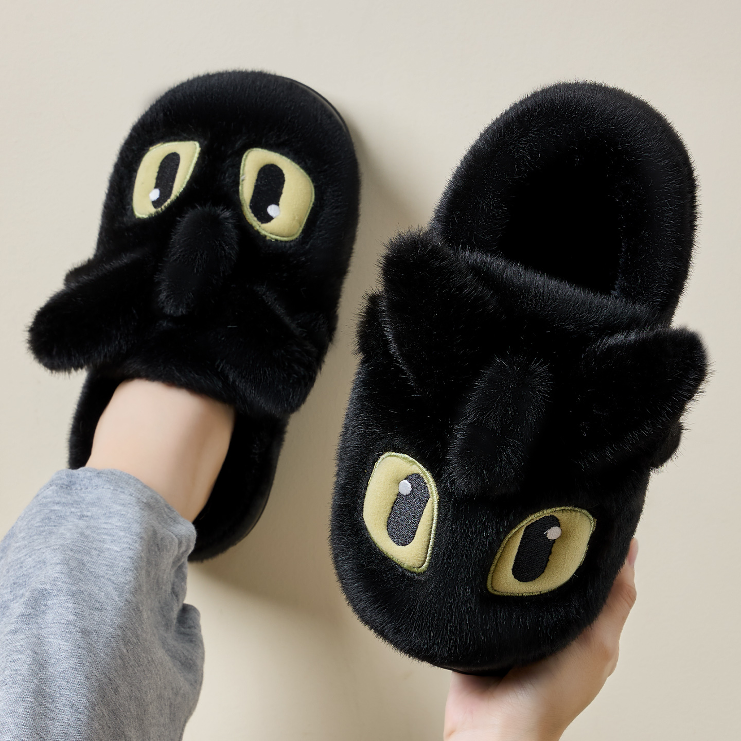 棉鞋男冬款2025新款可爱毛拖鞋