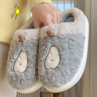 棉拖鞋男款抗菌防臭加厚毛绒防滑